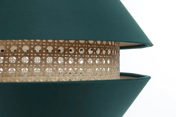 Zielona dwuczęściowa lampa wisząca w stylu boho - A350 D4-L16