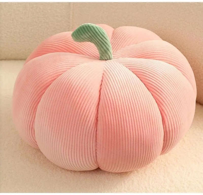 Dekoracyjna poduszka w kształcie dyni PUMPKIN 18 cm, różowa
