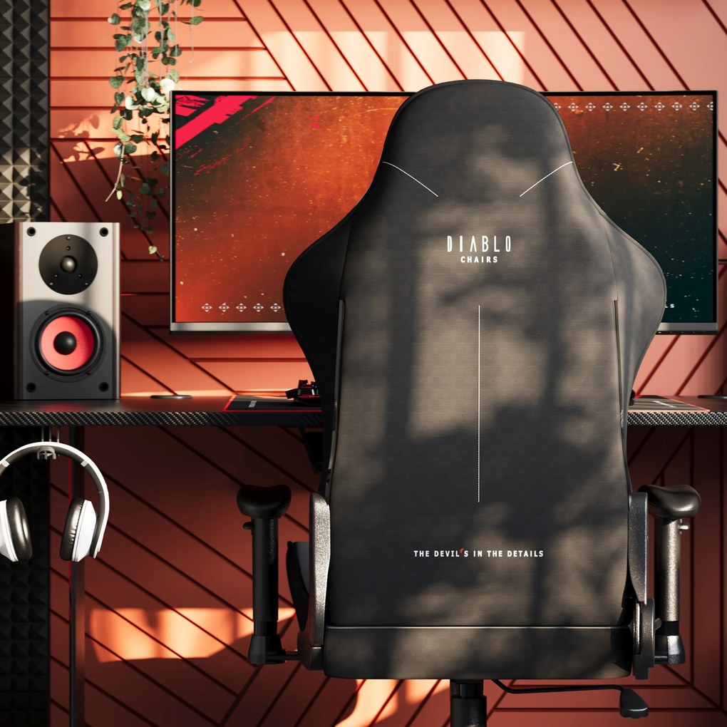 Fotel gamingowy materiałowy szary: Diablo X-Starter