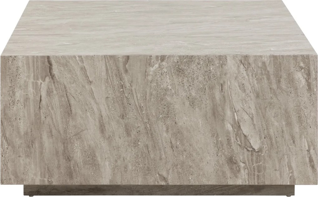 Kwadratowy stolik kawowy Dice Actona 90x90 cm, imitacja szarego marmuru