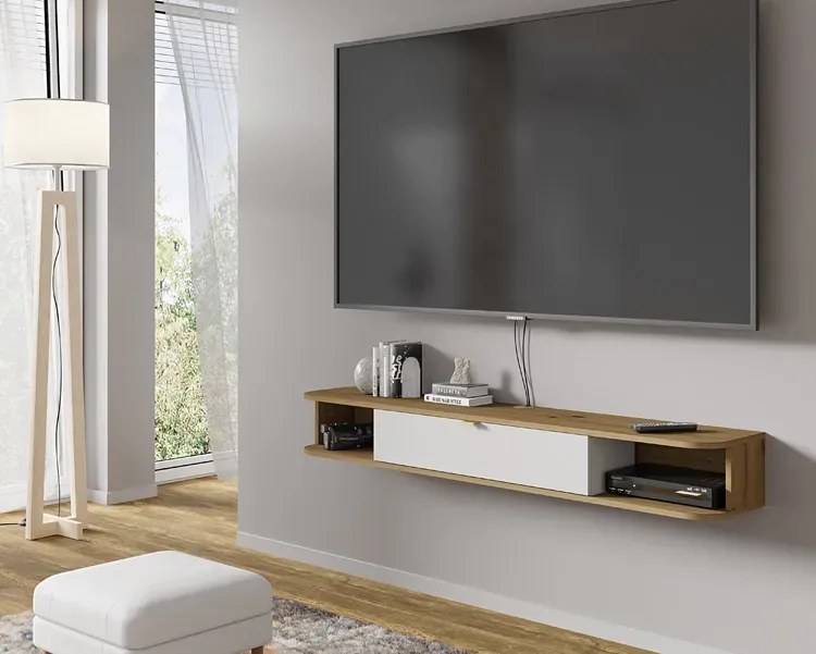 Szafka ścienna rtv dąb artisan biały + P4-D13