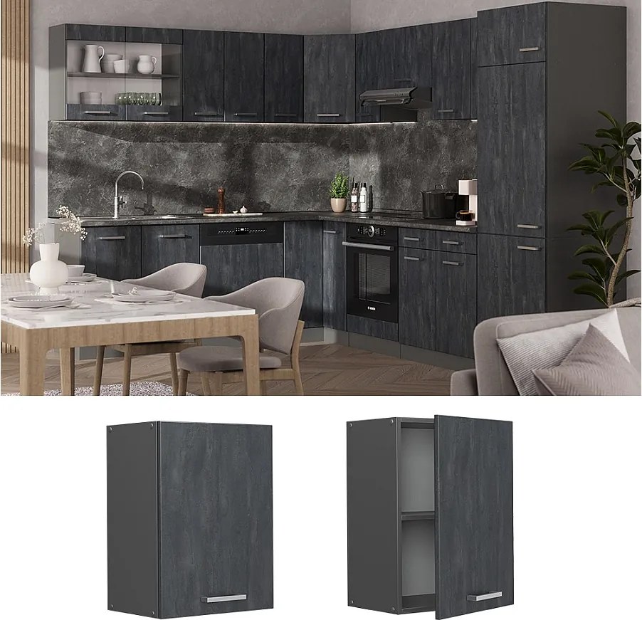 Szafka ścienna czarny beton 45x31x60 r-line