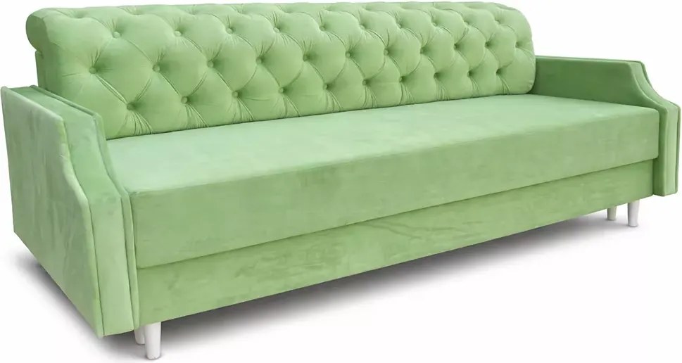 Kanapa Nabu – elegancka pikowana kanapa rozkładana z funkcją spania i pojemnikiem na pościel