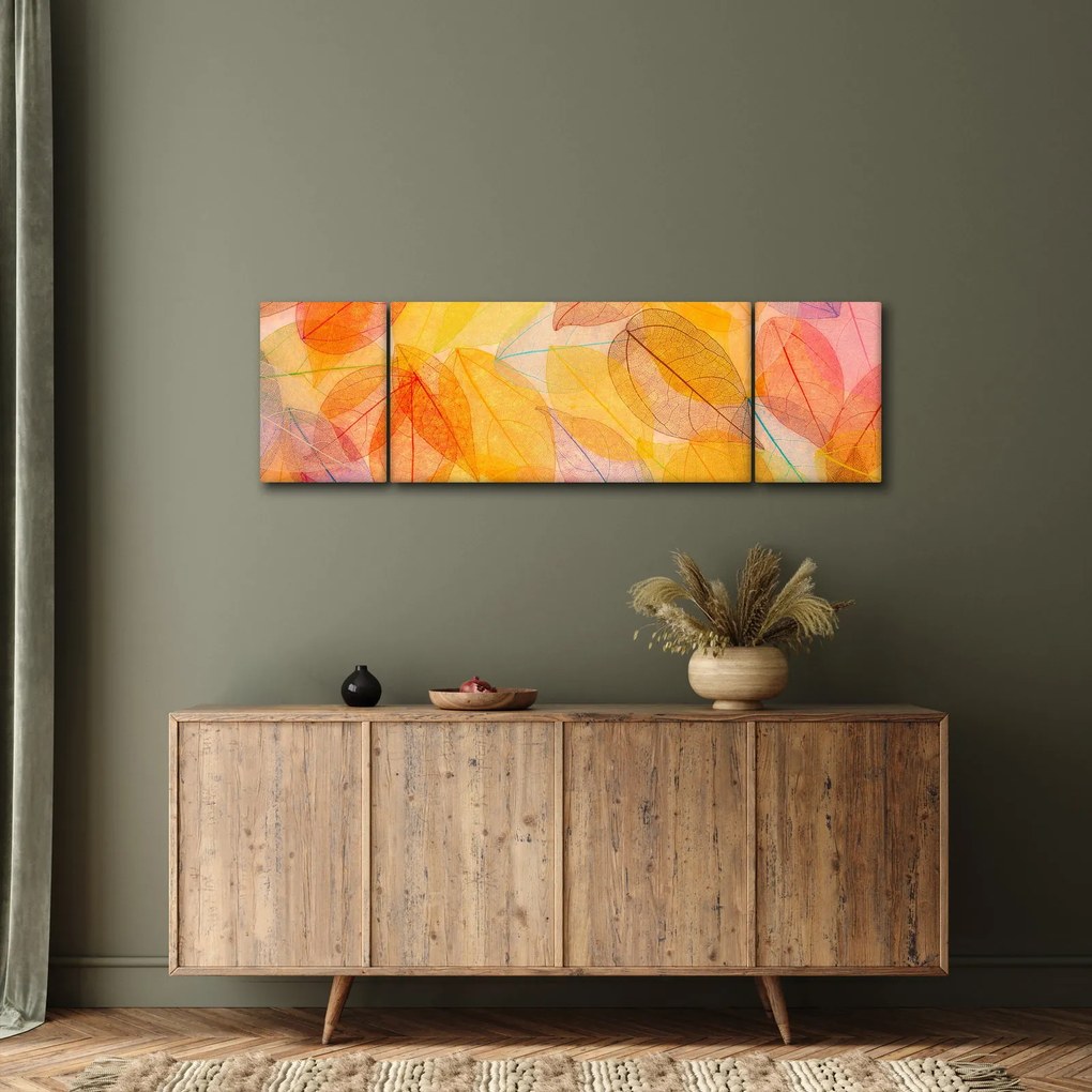 Obraz - Tło z jesiennych liści (170x50 cm)