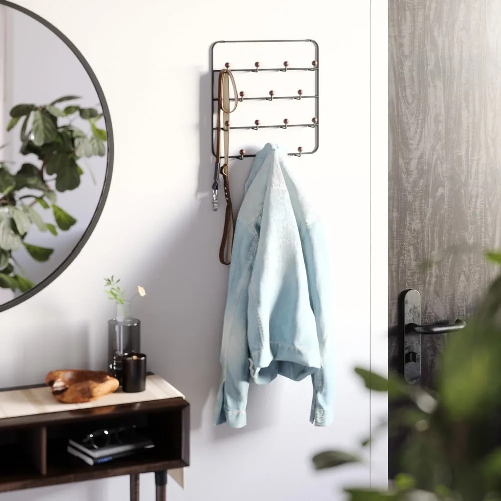 Czarny metalowy wieszak na drzwi 36 cm Estique – Umbra
