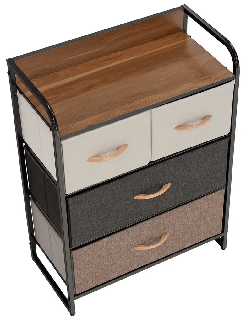 Komoda z szufladami z tkaniny HAZEL TYP 2, brązowy, M