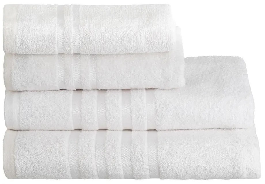 Biały bawełniany ręcznik frotte 30x50 cm Simple – Casa Selección