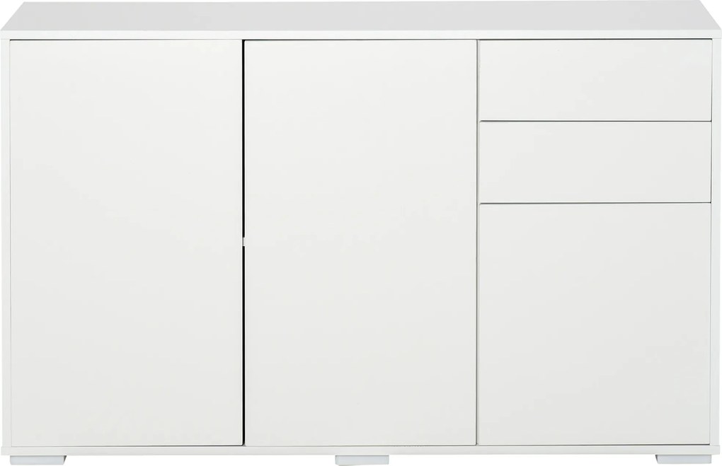 HOMCOM Szafka boczna z szufladami i drzwiami, komoda na dokumenty, szafa wielofunkcyjna, kolor biały, 117 x 36 x 74 cm