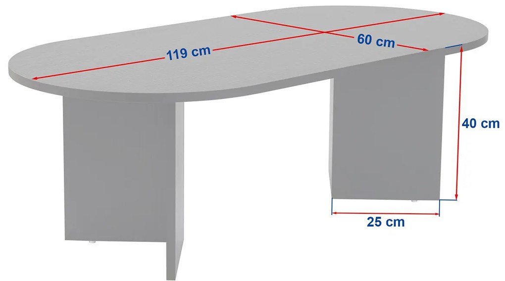 Stolik konferencyjny Sable Sapphire Oak