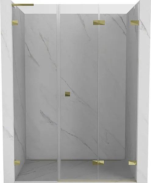 Mexen Lunar-F L drzwi prysznicowe składane prawe 145 cm, transparent, złote - 836SL-145-050-50-00-P