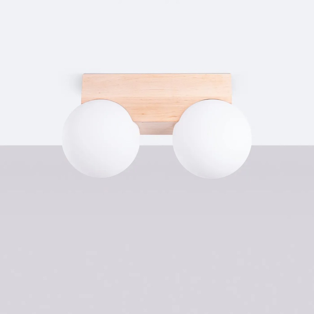 Plafon BULBO 2 naturalne drewno SOLLUX  LIGHTING
