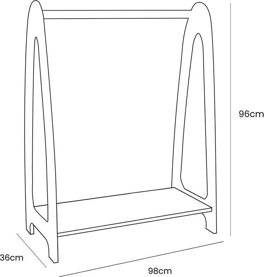 Wieszak dziecięcy w dekorze sosny w naturalnym kolorze 98x96 cm Montessori – Meowbaby