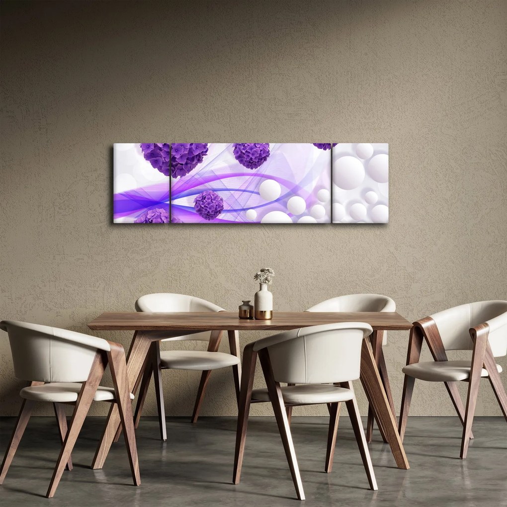 Obraz - Kulki i kwiaty (170x50 cm)