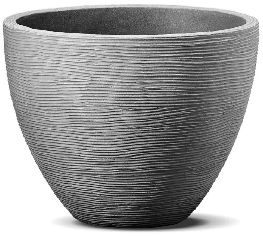 Donica ogrodowa okrągła 40 x 31 cm szara PATIO