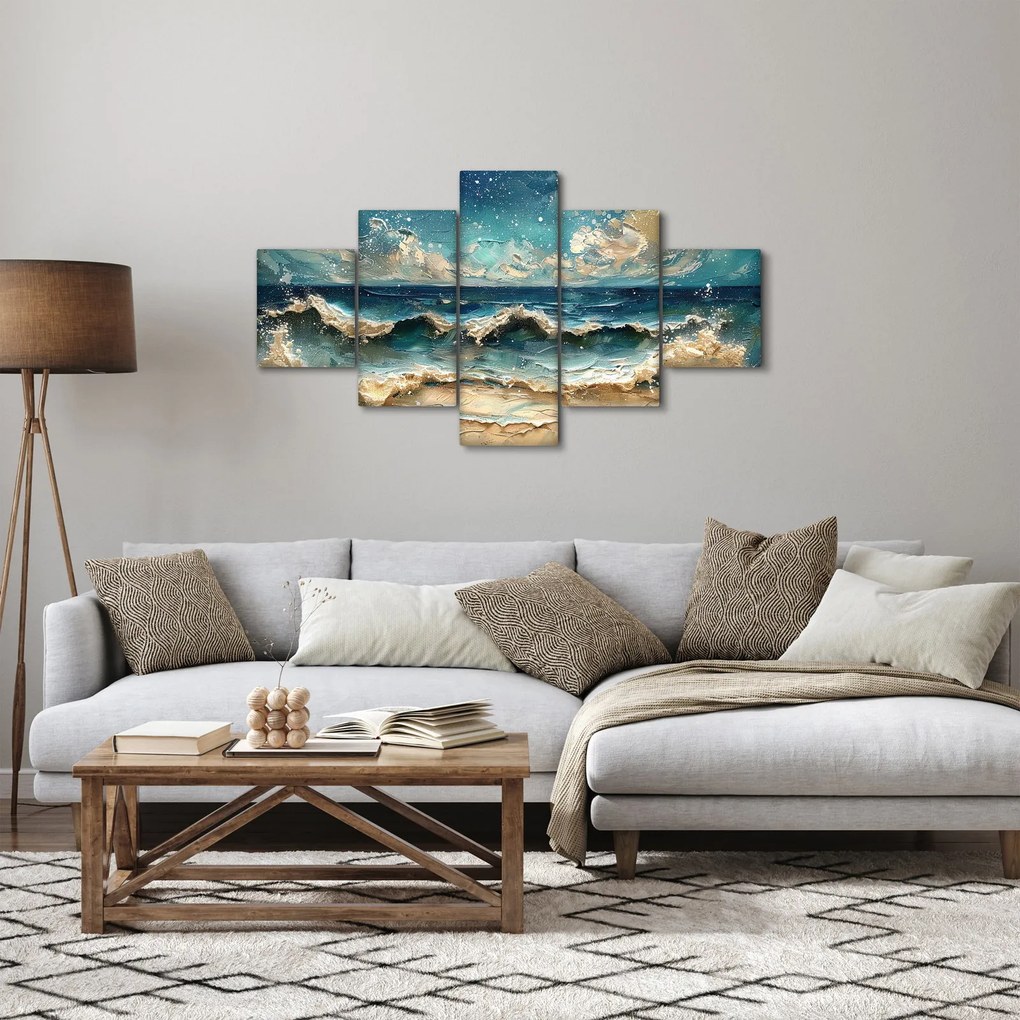 Obraz - Malowanie morza (125x70 cm)