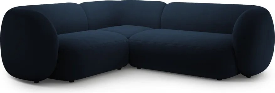 Niebieski aksamitny narożnik (lewostronny/w kształcie litery L) Kate – Micadoni
