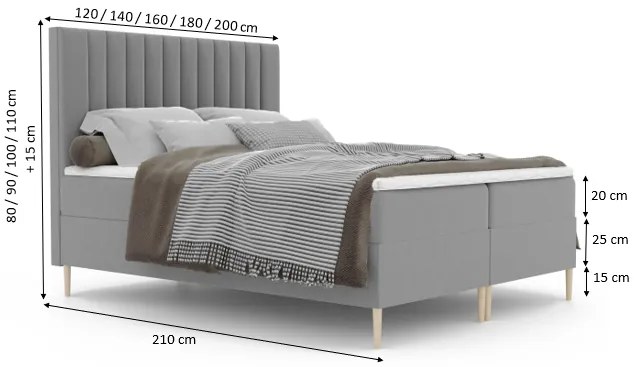 Łóżko kontynentalne SHERI - 200x200