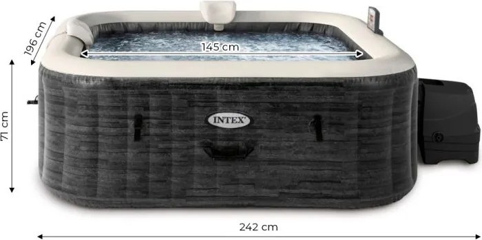 Jacuzzi ogrodowe dmuchane Intex 452, SPA 6-osobowe 196 cm, WiFi, 170 dysz, LED