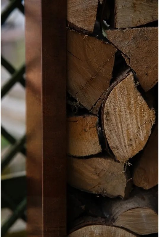 Stora Drewutnia ogrodowa 180 x 120 x 40 cm, corten CORGARDEN 1035