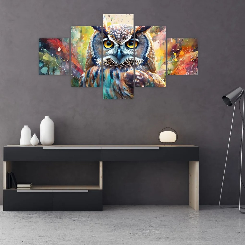 Obraz - Malowanie sowy (125x70 cm)