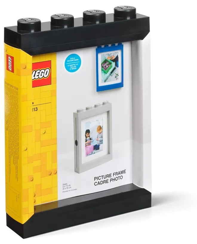 Czarna ramka na zdjęcie LEGO®, 19,3x26,8 cm