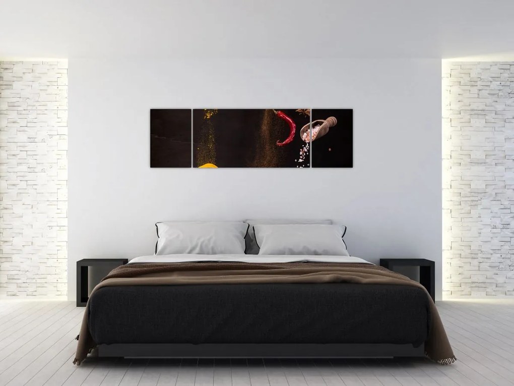Obraz - Przyprawy w ruchu (170x50 cm)