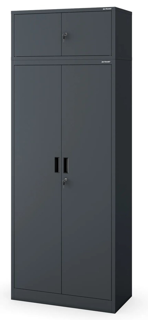 Szafa metalowa biurowa z 4 półkami antracytowa, 1750x800x400 mm: JAN Compact