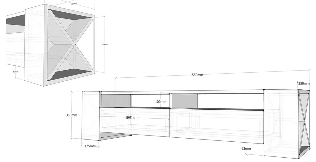 Stolik pod telewizor Sosruko White
