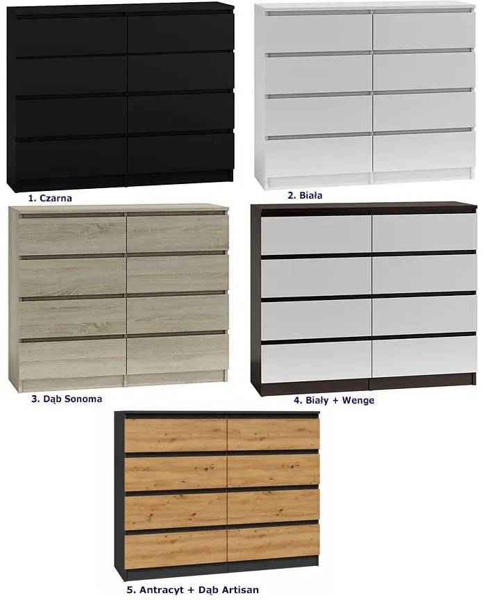 Duża biała komoda nowoczesna 140 cm G9-D62