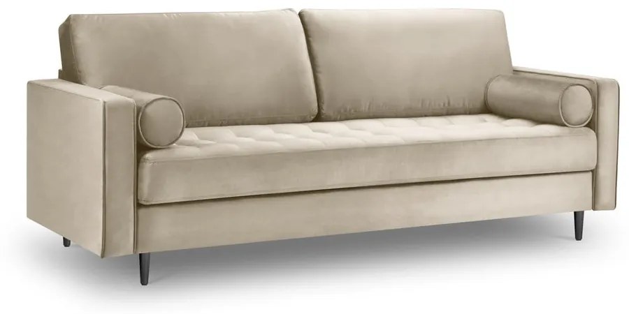 Beżowa aksamitna sofa Milo Casa Santo, 219 cm