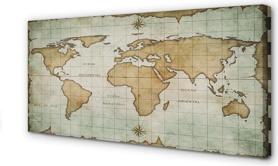 Obraz drukowany na płótnie Artystyczna Przypalona Mapa