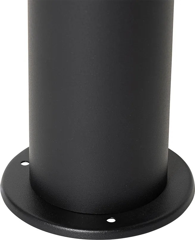 Lampa stojąca zewnętrzna czarna z kloszem w kolorze dymnym 70 cm - Odense