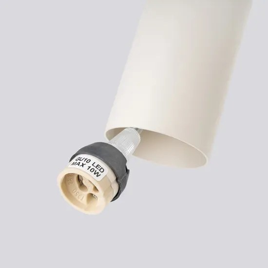 Beżowa wisząca nowoczesna lampa dwupunktowa N1-M11