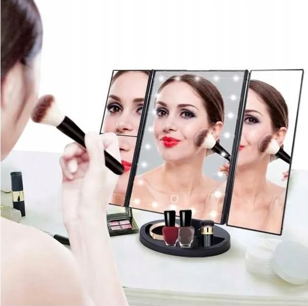 Lusterko Do MAKIJAŻU Powiększające 3X Kosmetyczne PODŚWIETLANE LED | VOLAN