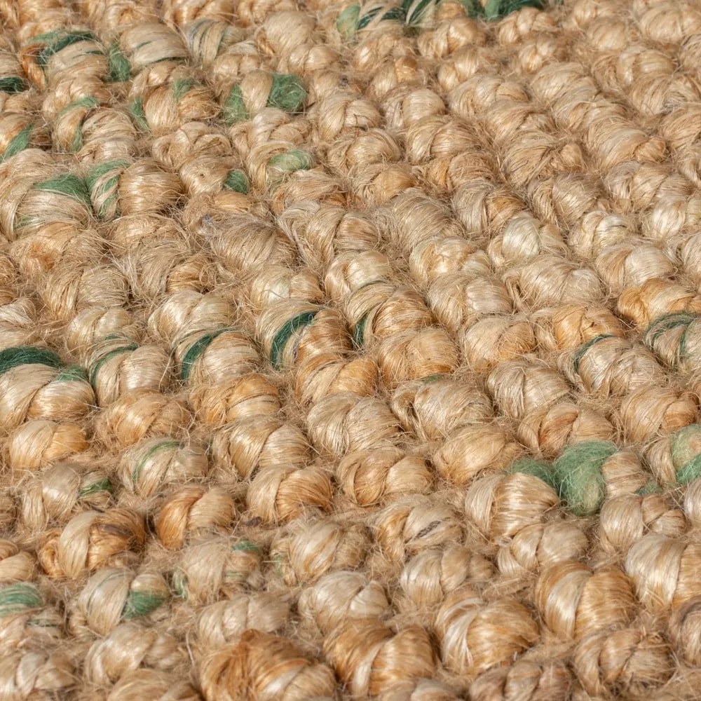 Zielono-naturalny dwustronny dywan z juty tkany ręcznie 200x290 cm Jute Boucle Green – Flair Rugs