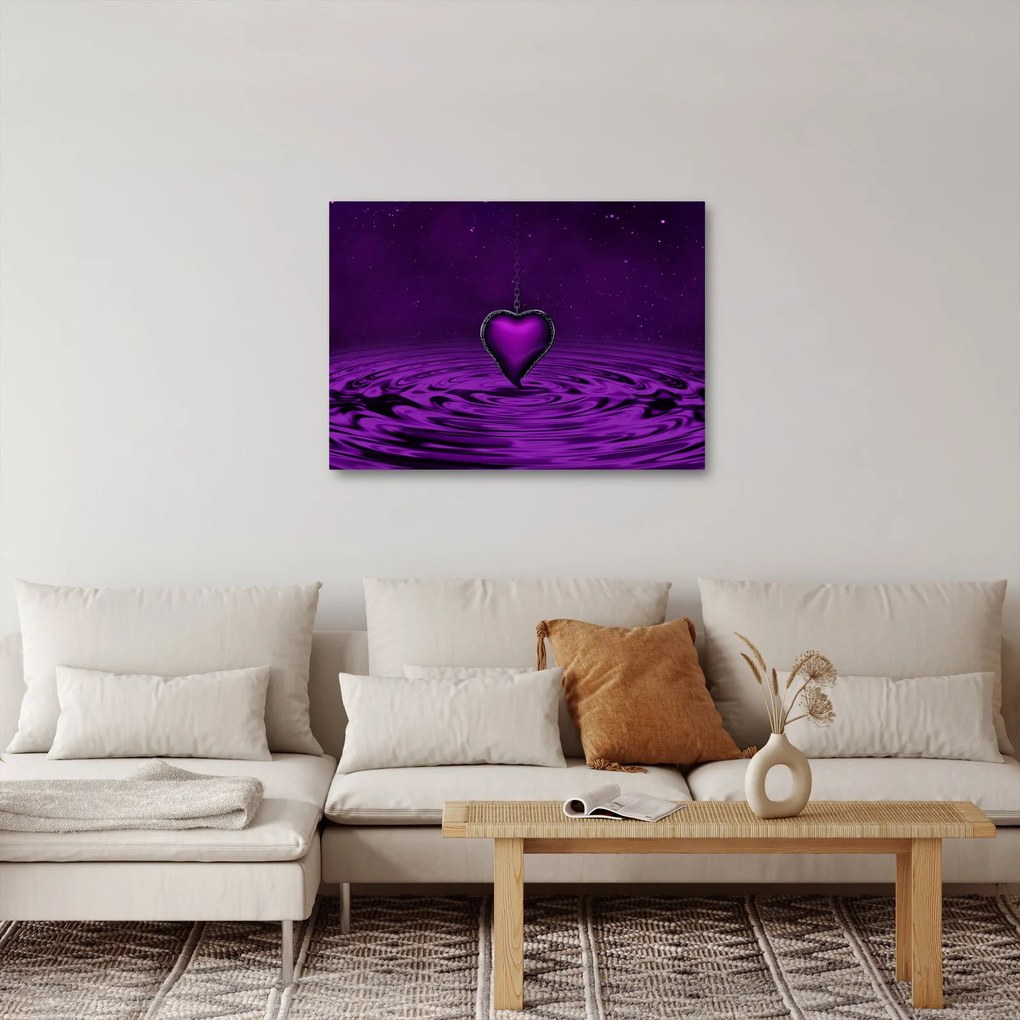 Obraz fioletowego serca (70x50 cm)