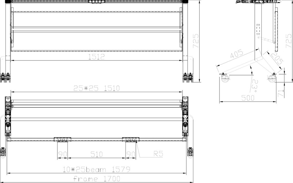 Mobilny stół PRIMO MOVE, 180x60 cm, czarna podstawa, biały