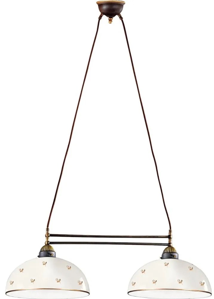 Kolarz 731.82.171 - Żyrandol na lince NONNA 2xE27/75W/230V kwiaty różowe złoto