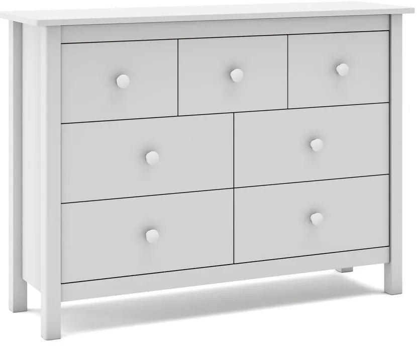 Biała niska komoda dziecięca z drewna sosnowego 110x80 cm Max – Marckeric