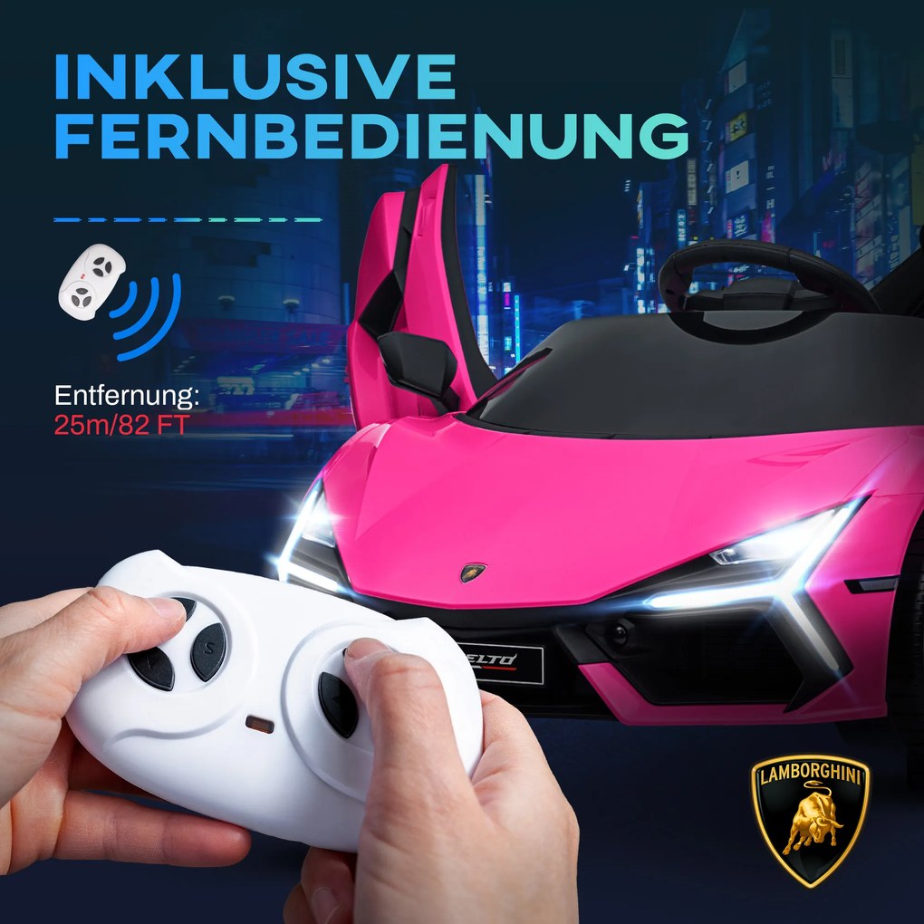 AIYAPLAY Elektryczny samochód dla dzieci od 3 do 5 lat, delikatna jazda, sterowany zdalnie, z klaksonem, plastikowy i metalowy, Różowy | Aosom PL