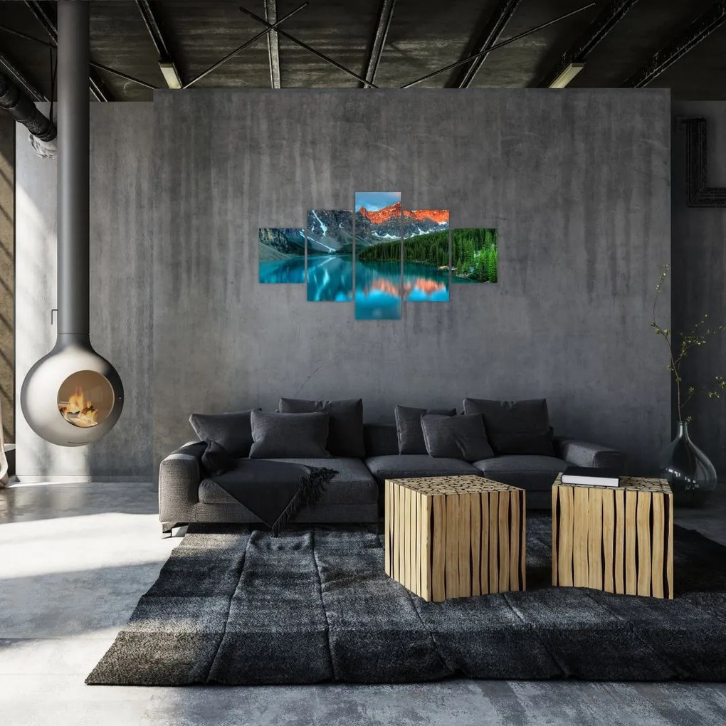 Obraz turkusowego jeziora (125x70 cm)