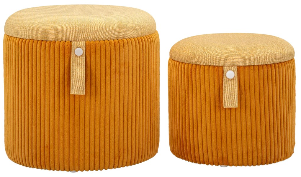Zestaw puf ze schowkiem BOLZANO, Ø 38 cm, Ø 32 cm