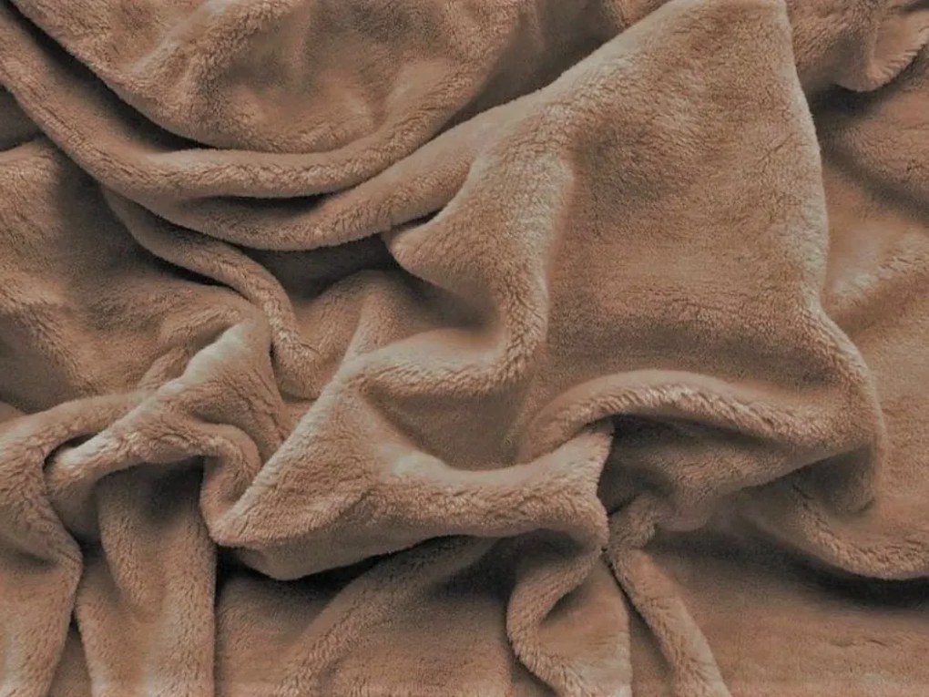 PrzytulneMieszkanie.pl Prześcieradło z mikropluszu 90x200 cm jasnobrązowe