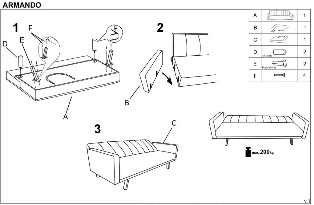 Ciemnozielona sofa rozkładana TROMSO