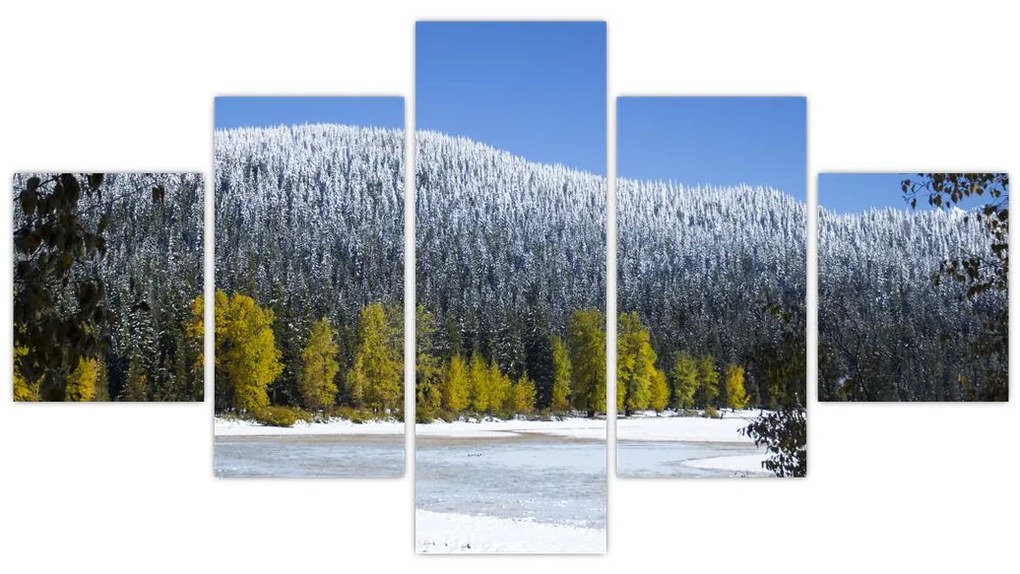 Obraz - ośnieżone góry zimą (125x70 cm)
