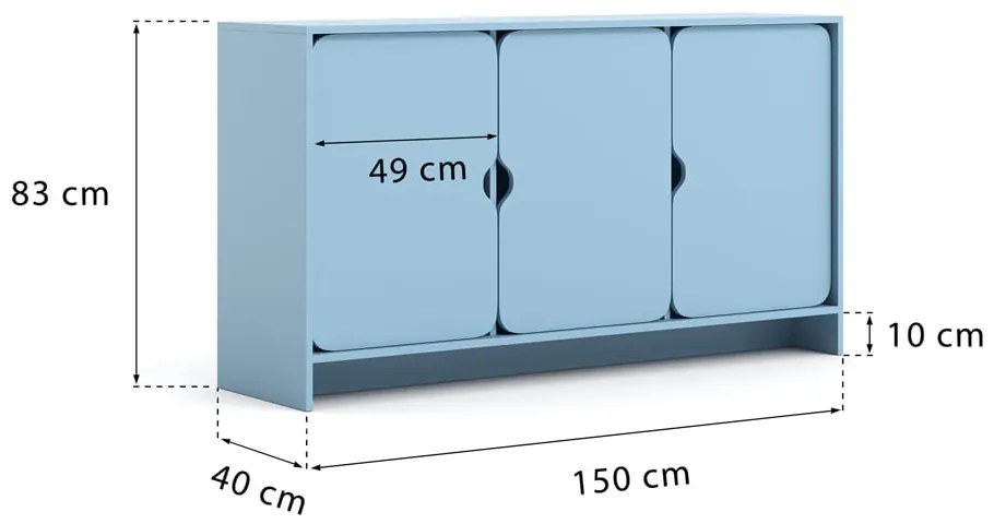 Niko komoda trzydrzwiowa Baby Blue