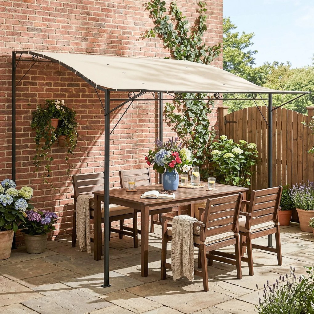 Outsunny Pawilon z Regulowanym Dachem Odporny na Warunki Pogodowe 3 x 2,5 m Kremowy