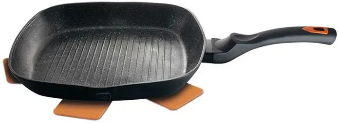 Patelnia grillowa z silikonowym uchwytem typu soft touch D7-S69