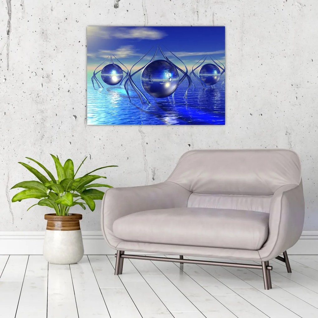 Obraz na szkle abstrakcji - woda (70x50 cm)