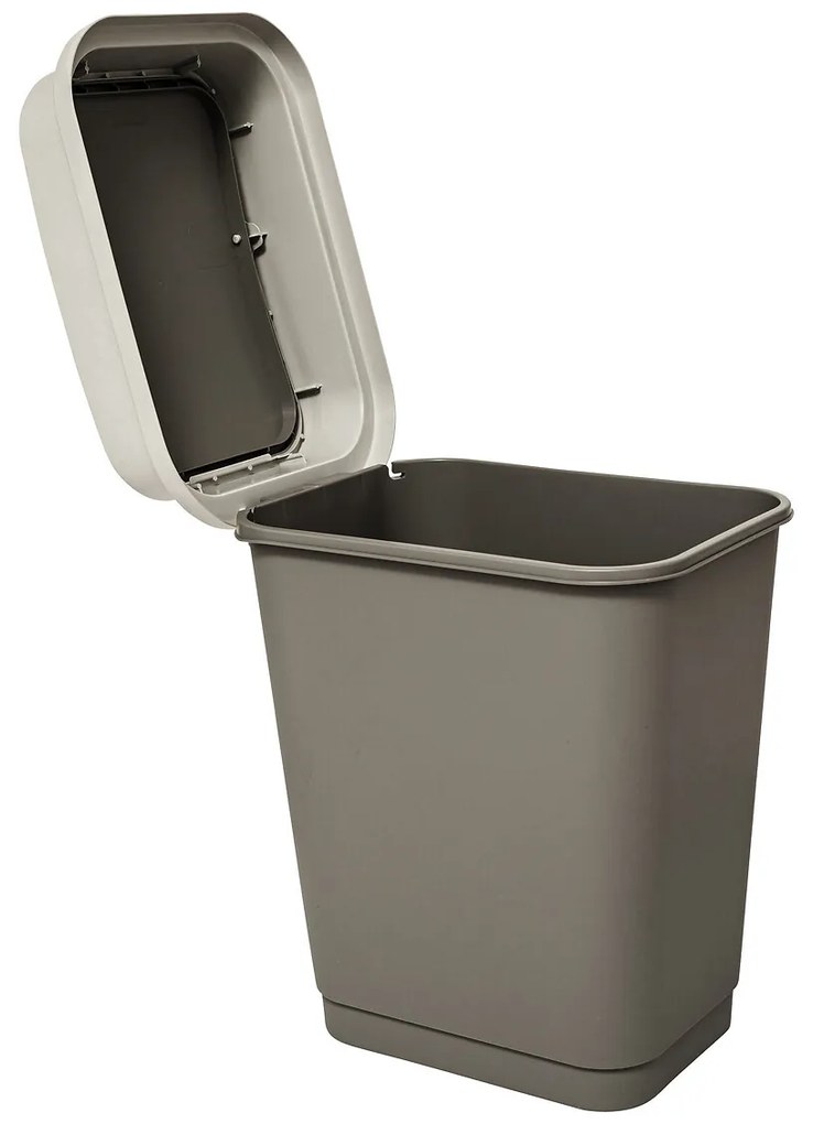 Kosz na śmieci z uchylaną pokrywą PLASTIC, 25 l